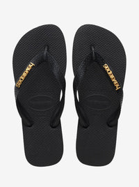 Top Logo Metallic Flip Flops Womens