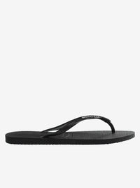 Slim Metallic Logo Flip Flops Womens