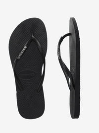 Slim Metallic Logo Flip Flops Womens