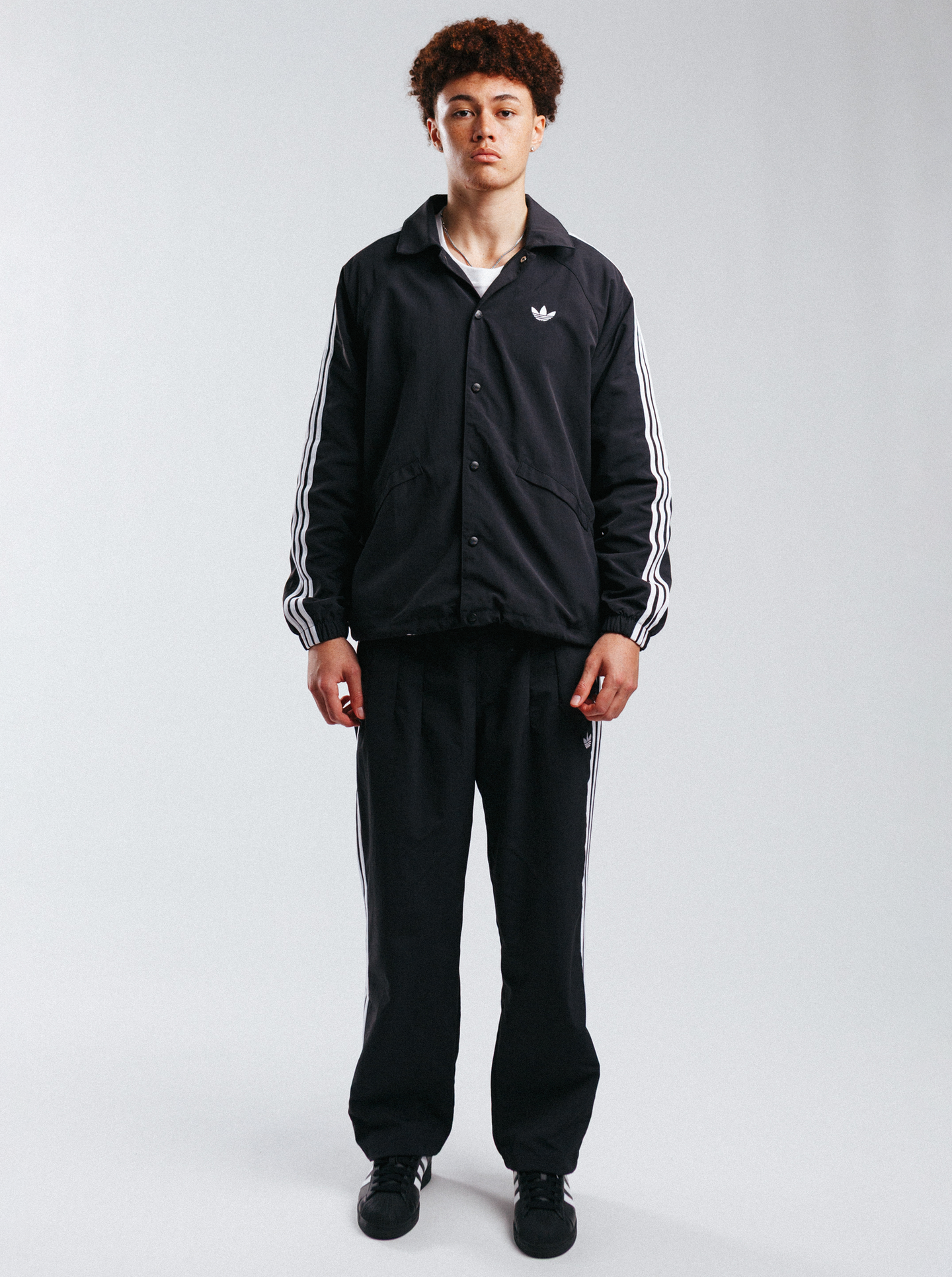 Adidas M 3-Stripes Coach Jacket - Black